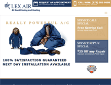 Tablet Screenshot of lexairconditioning.com